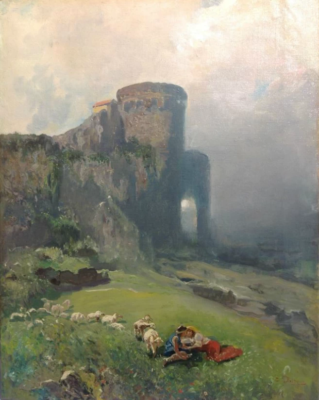 Paesaggio arcadico, corteggiamento